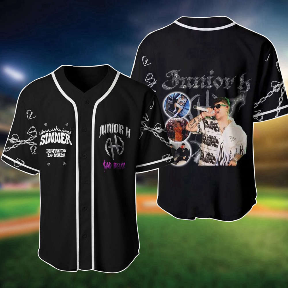 Junior H Baseball Jersey, Sad Boyz Tour 3D Shirt, Junior H Merch, Rap Hip Hop Button Down Shirt, Gift For Fan - Aopprinter