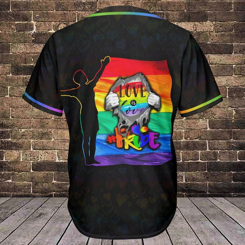 Love is Love Baseball Jersey 306 - LGBT Baseball Tee for Stylish Support (Image 3)