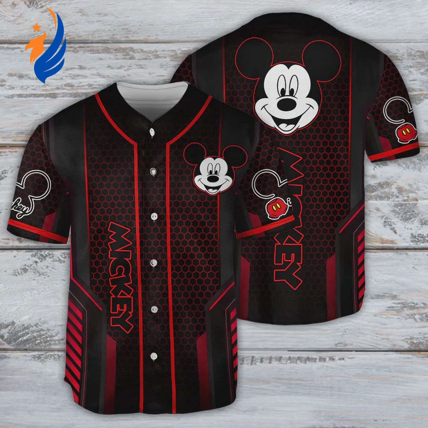 Play ball with style! Mickey Baseball Jersey - NQB: Premium Disney Apparel for Sports Enthusiasts - Bafud