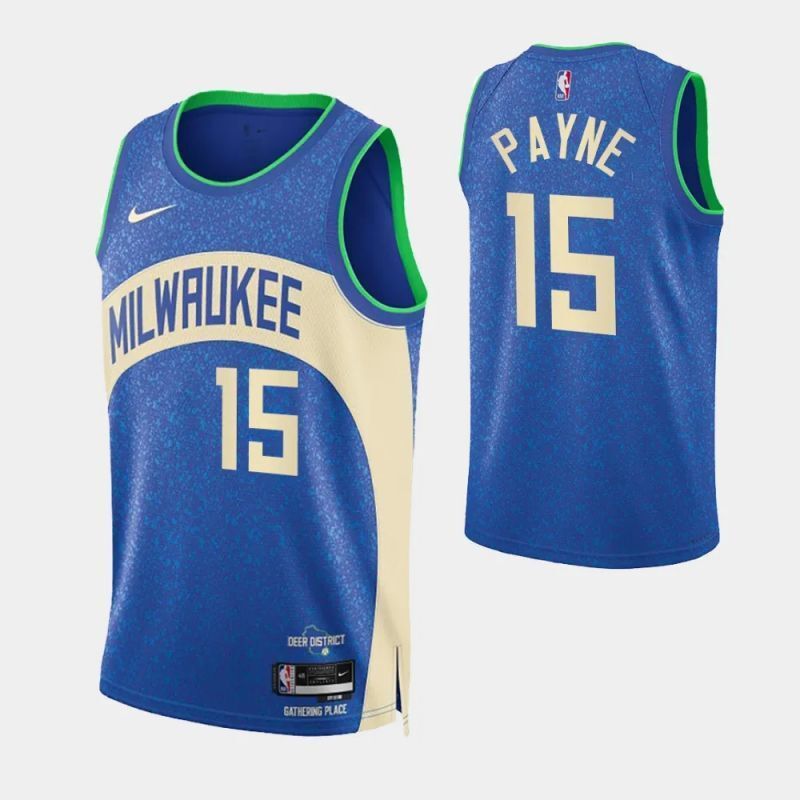 milwaukee bucks #15 cameron payne 2023-24 city edition swingman jersey