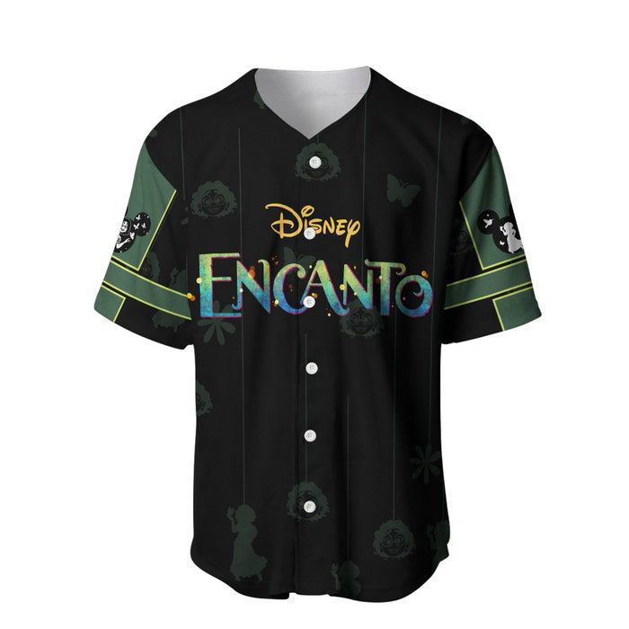 Mirabel Madrigal Encanto Black Green Pattern Disney Unisex Cartoon Graphic Casual Outfit Custom Baseball Jersey Gifts for Fans - lylyprint.com