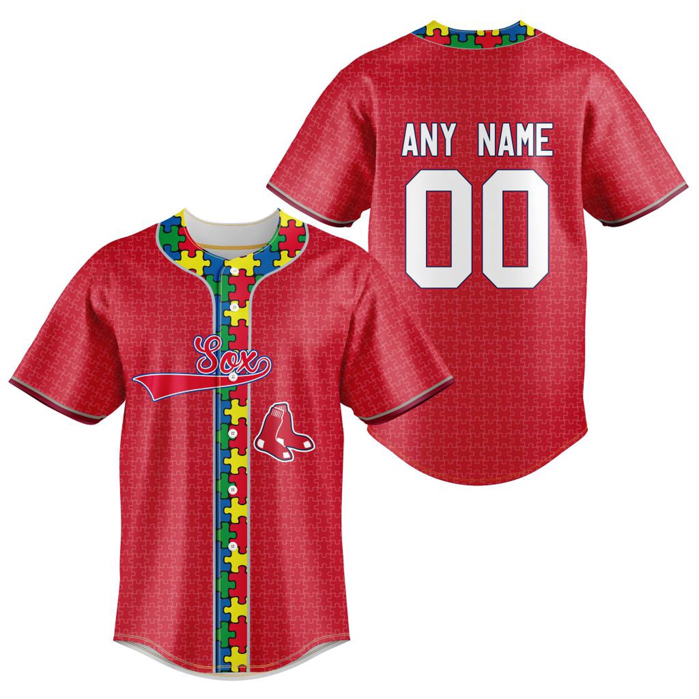 MLB Boston Red Sox Specialized Baseball Jersey Fearless Aganst Autism Gift for Men Women - Bafud