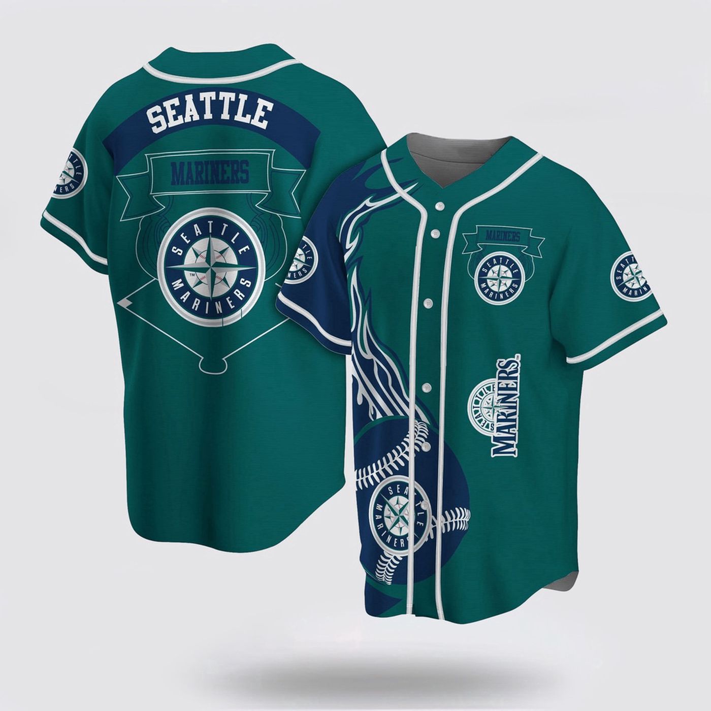 Authentic MLB Seattle Mariners Baseball Jersey: Classic Design for Passionate Fans - lylyprint.com T-Shirts,... (Image 2)