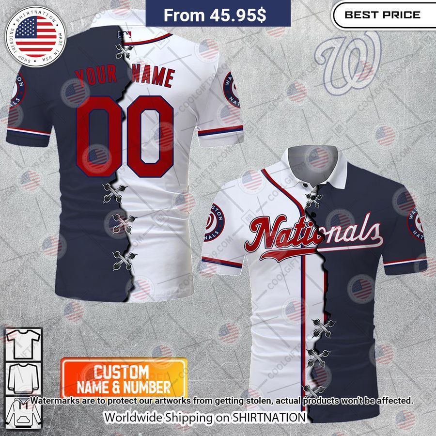 MLB Washington Nationals Mix jersey Style Custom Polo