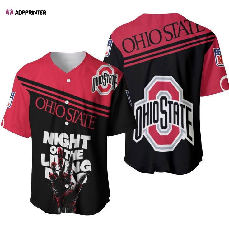 NCAA Ohio State Buckeyes Scarlet Black Baseball Jersey Unisex Shirt - Aopprinter