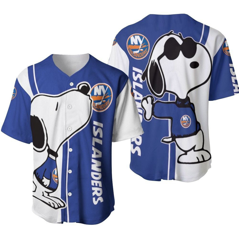 New york Islanders snoopy lover Printed Baseball Jersey - Gift for Women Men - Bafud