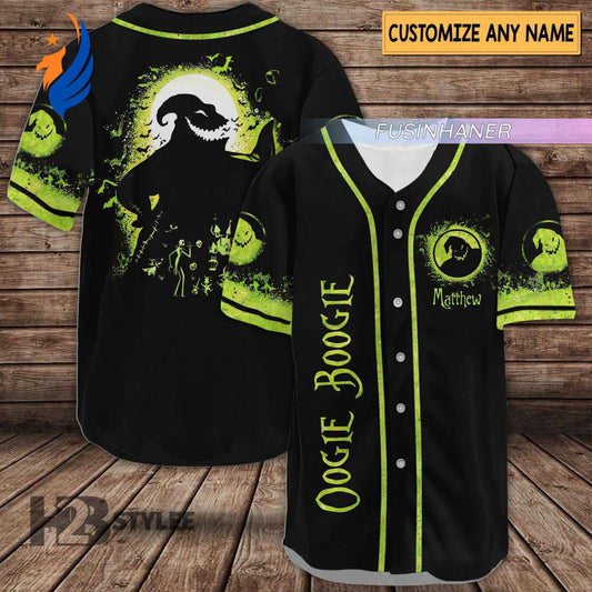 Personalized Oogie Boogie Halloween Baseball Jersey – Nightmare Before Christmas Horror Movie Shirt - Bafud