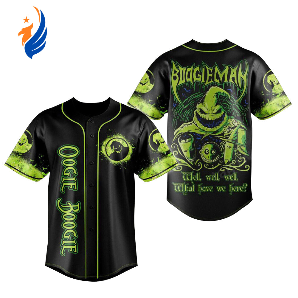 Get Spooky with the Oogie Boogie Well Well Well Baseball Jersey โ Limited Edition Halloween Apparel - Bafud