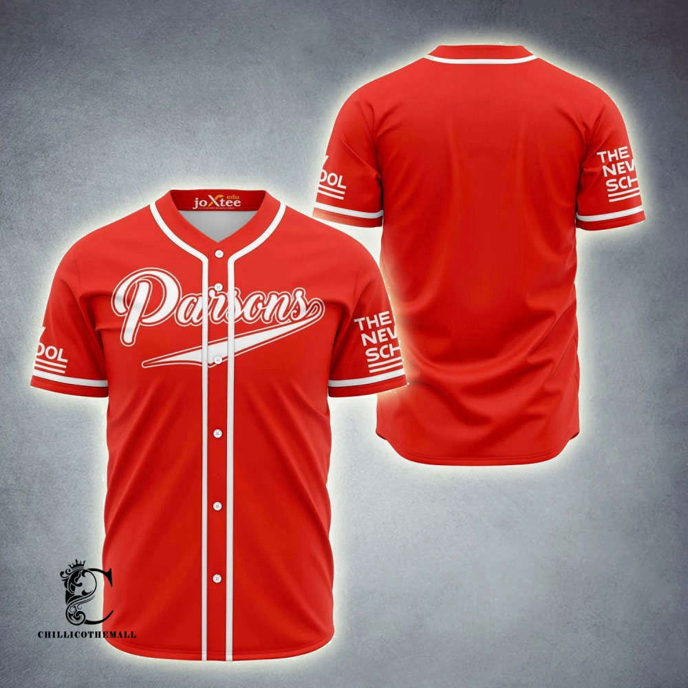 Parsons The New School Red Baseball Jersey - Aopprinter