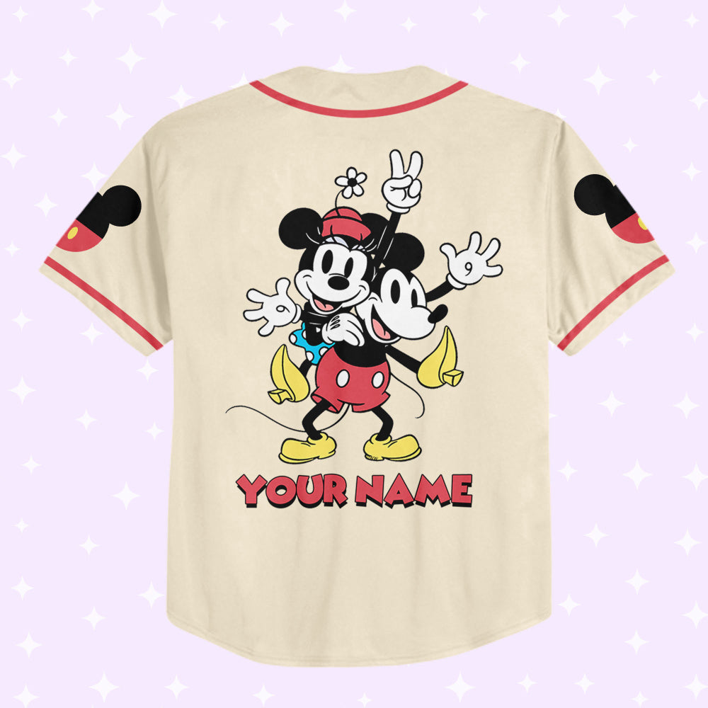 Cute Disney Mickey Love Jersey: Personalized Baseball Tee Perfect Birthday Gift for Fans - Magic Kingdom Sports Apparel - Bafud