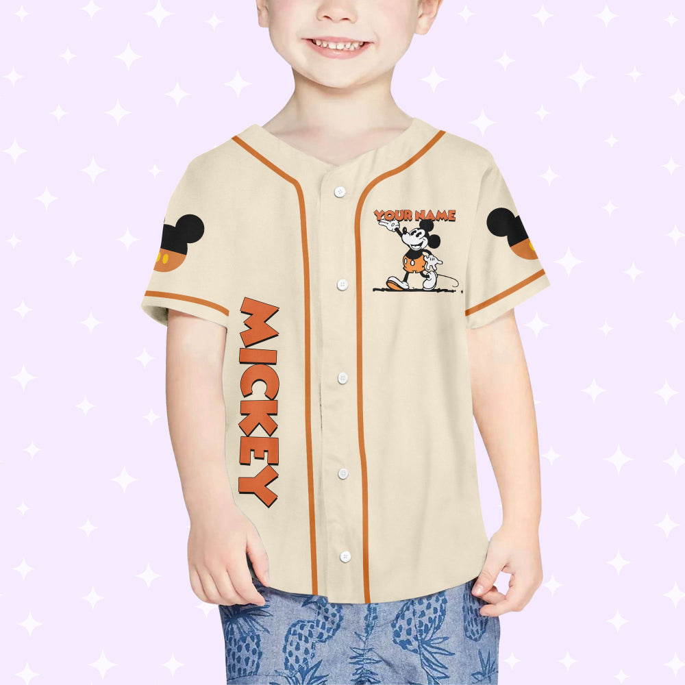 Vintage Mickey Jersey: Personalize Your Disney Baseball Style! Perfect Gift for Fans Magic Kingdom Tee Birthday Surprise! - Bafud