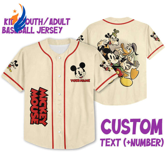 Customize Mickey And Friends Jersey Disney Baseball Sports Gift Cute Mickey Mouse Fans Best Birthday Present - Bafud