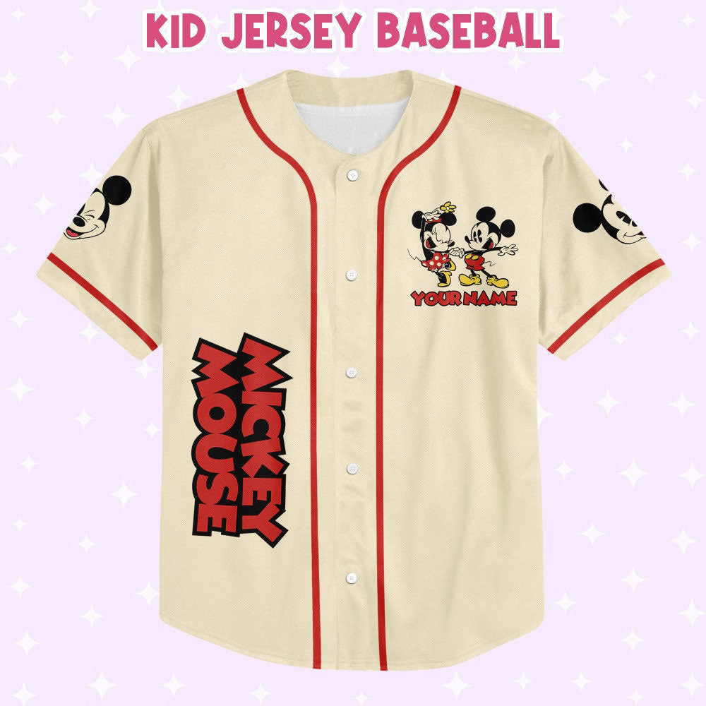 Custom 3D Disney Baseball Jersey: Personalized Mickey Classic Group Funny Outfits - Perfect Gift for Fans - Kids Youth Adult Options! - Bafud