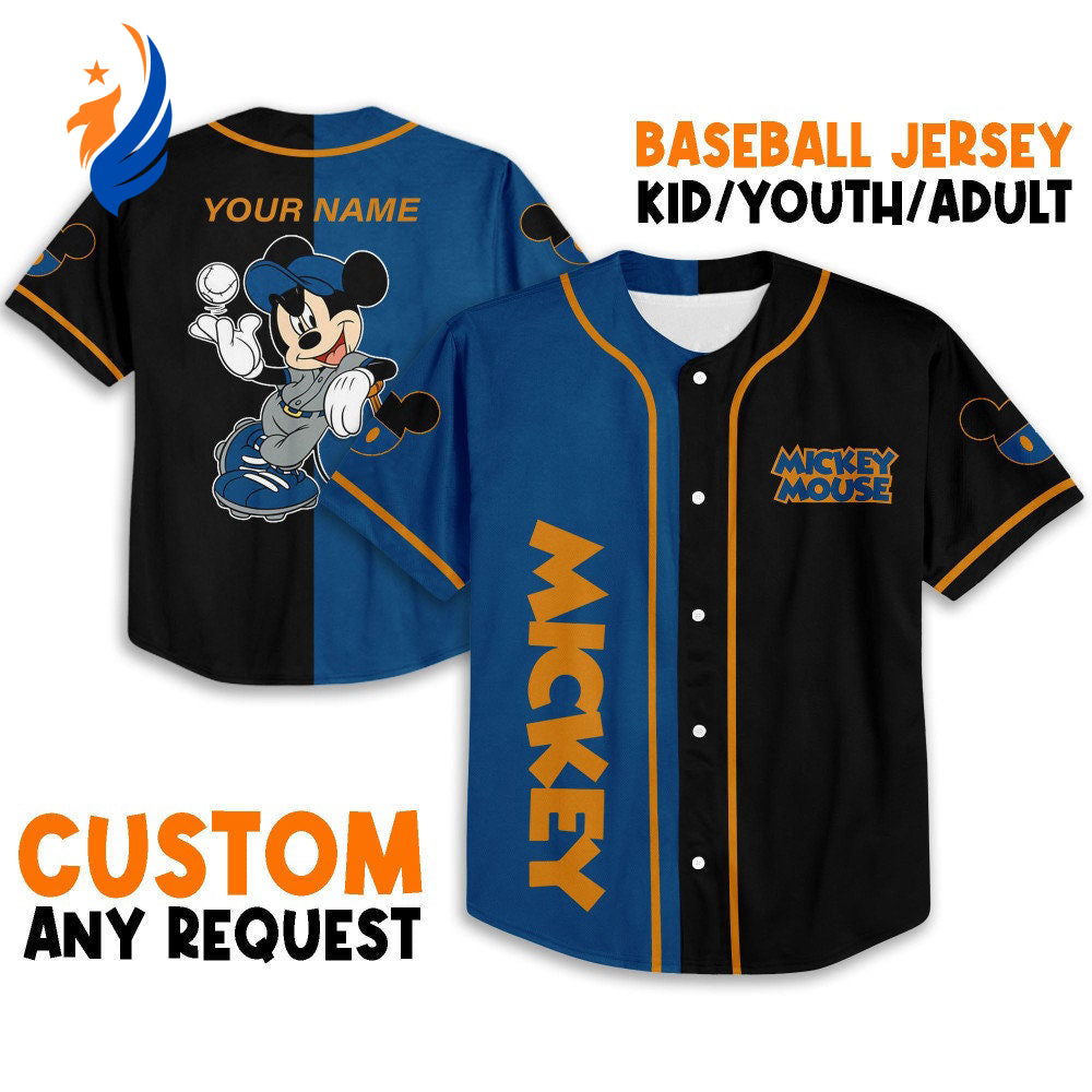 Custom Mickey Disney Jersey: Perfect Baseball Sports Gift for Fans - Personalize & Celebrate with the Best Birthday Surprise! - Bafud