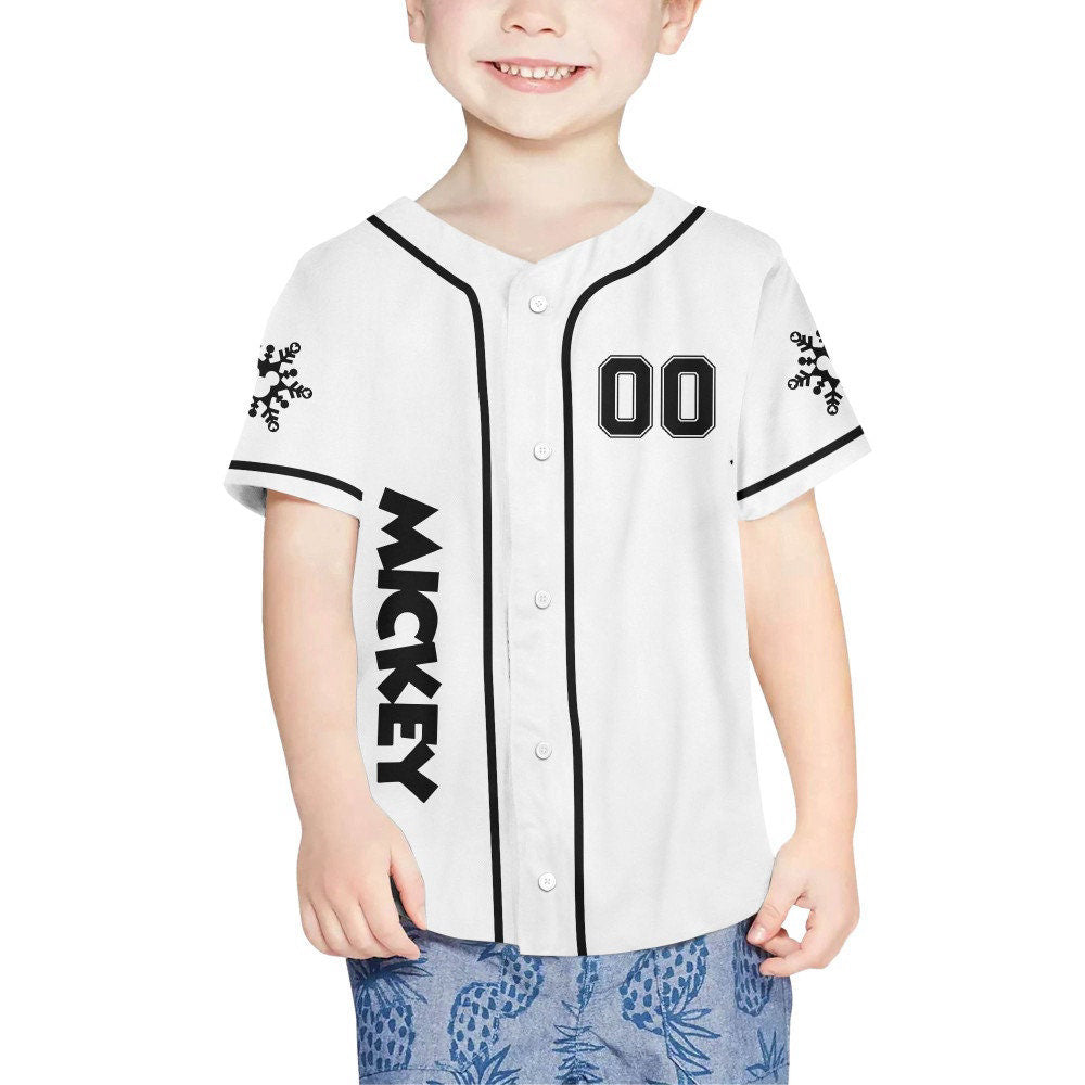 Disney Personalized Mickey Snow Jersey - Perfect Gift for Fans Cute Disney Baseball Sports Apparel - Bafud