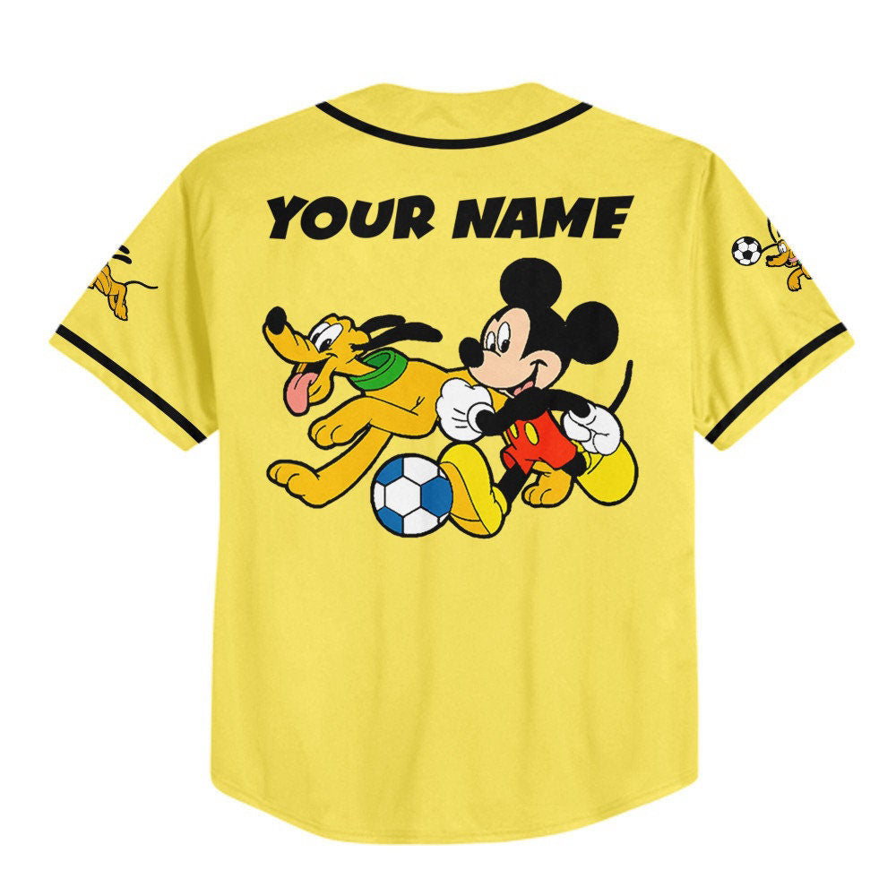 Personalize Pluto vs Mickey Jersey - Disney Baseball Sports Gift Perfect Birthday Gift for Fans Cute Disney Merchandise - Bafud