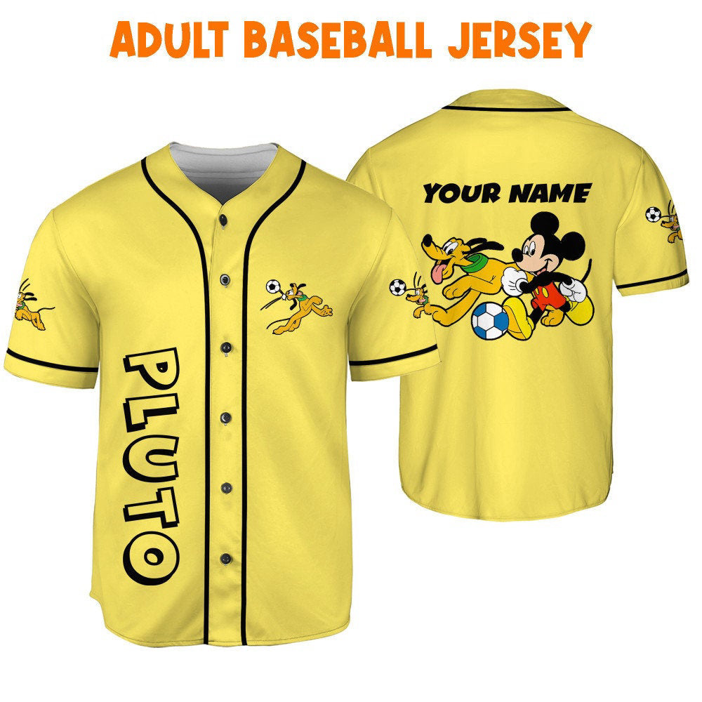 Personalize Pluto vs Mickey Jersey - Disney Baseball Sports Gift Perfect Birthday Gift for Fans Cute Disney Merchandise - Bafud