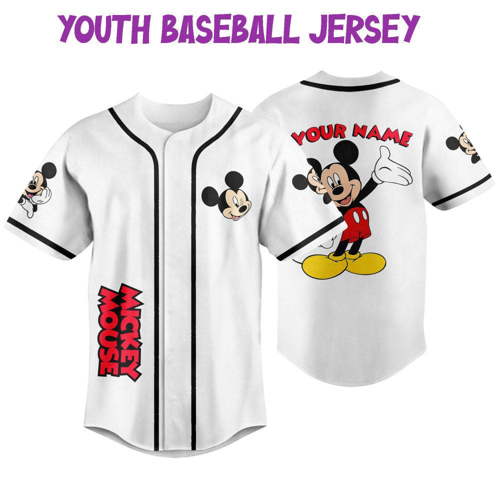 Vintage Disney Mickey Mouse Baseball Jersey: Personalized Cute Gifts for Fans - Bafud
