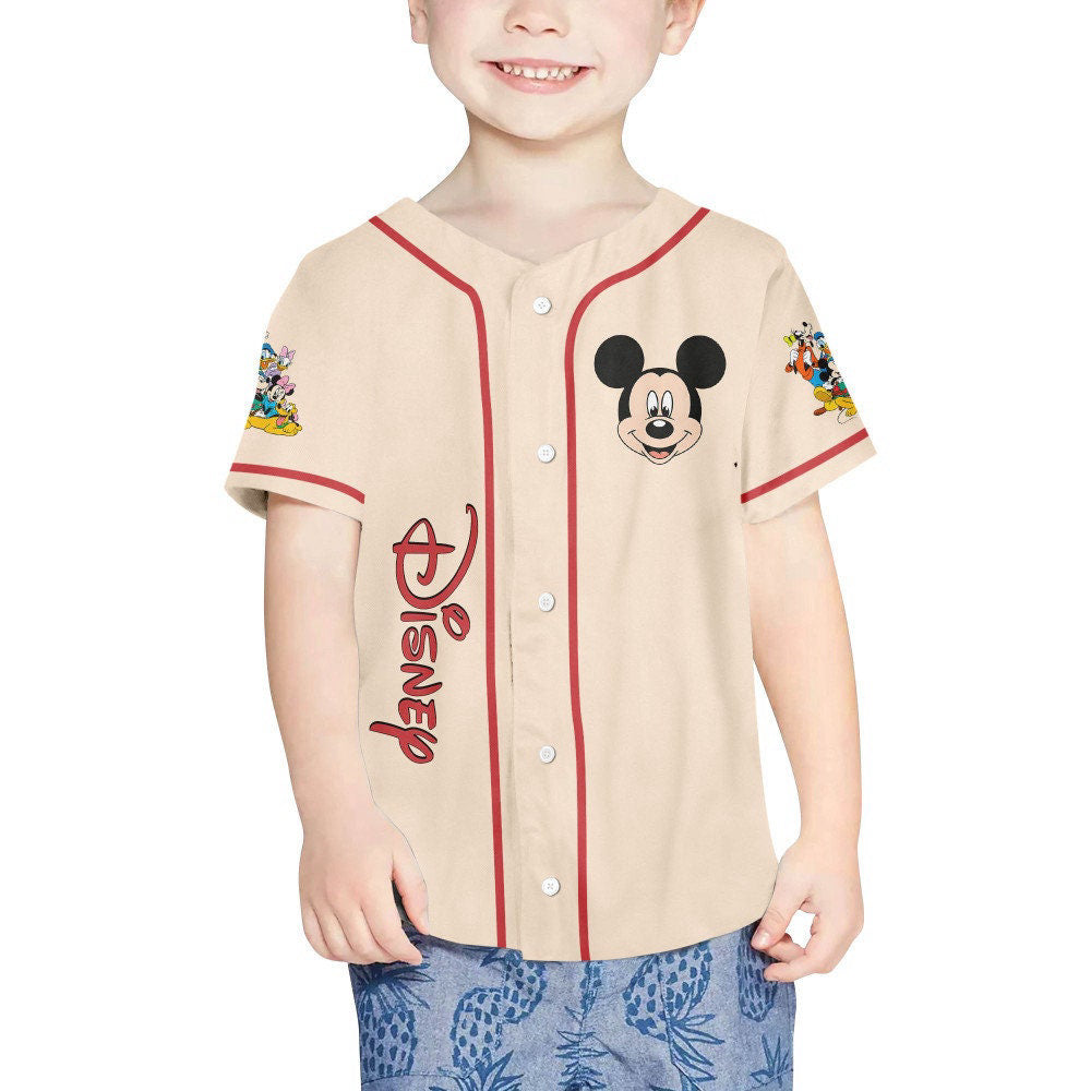 Vintage Disney Mickey & The Gang Baseball Jersey - Personalized Perfect Disney Gifts for Fans! - Bafud
