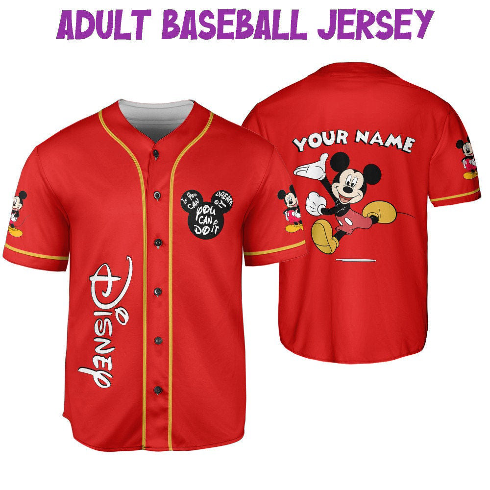 Vintage Disney Mickey Baseball Jersey: Personalize & Inspire with If You Can Dream It You Can Do It – Perfect Disney Gifts! - Bafud