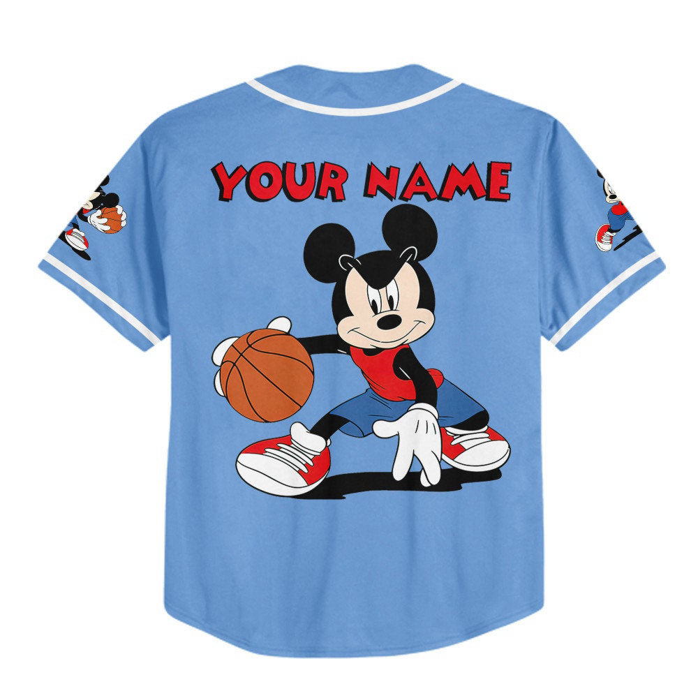 Vintage Disney Mickey Mouse Basketball Jersey - Perfect Gift for Disney Fans! - Bafud