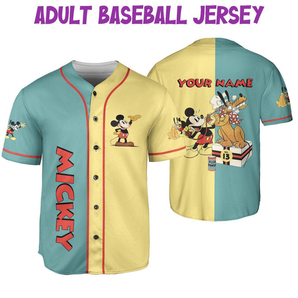 Vintage Disney Mickey Mouse Society Dog Show Baseball Jersey - Cute Gifts for Fans - Bafud