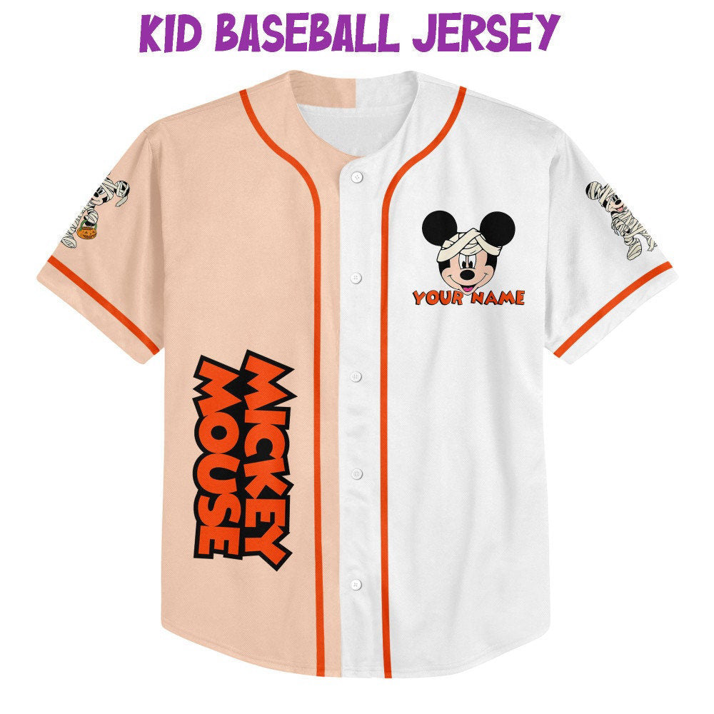 Personalize Vintage Disney Mickey Mummy Trick Or Treat Jersey – Perfect Gifts for Disney Fans! - Bafud