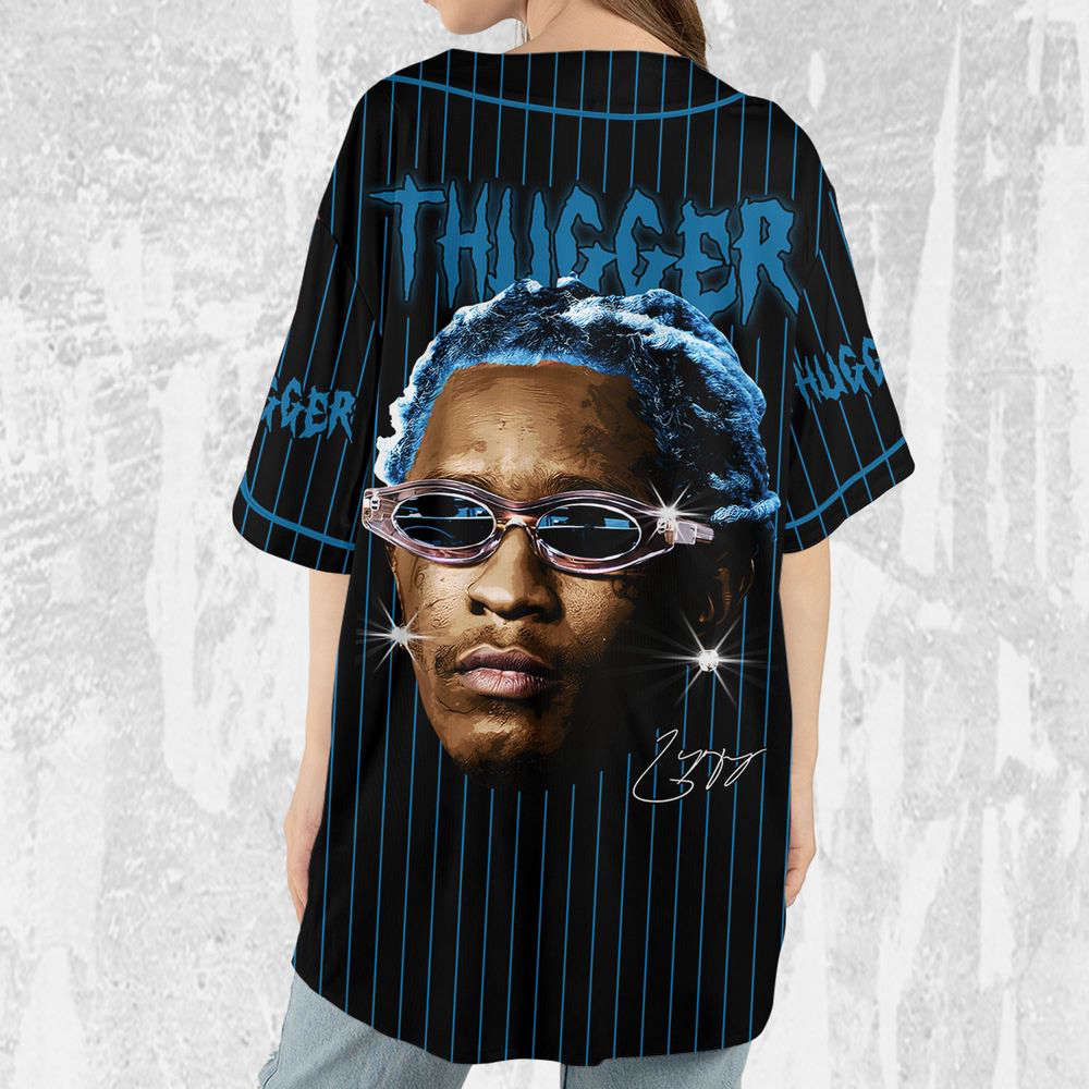 Personalize Young Thug Black And Blue Jersey, Young Thug Baseball Jersey - lylyprint.com