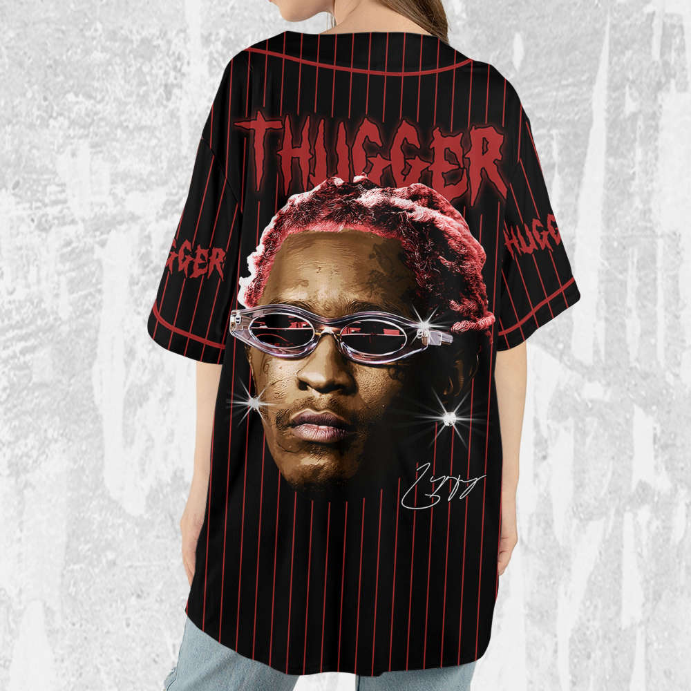 Personalize Young Thug Black And Red Jersey, Young Thug Baseball Jersey - lylyprint.com