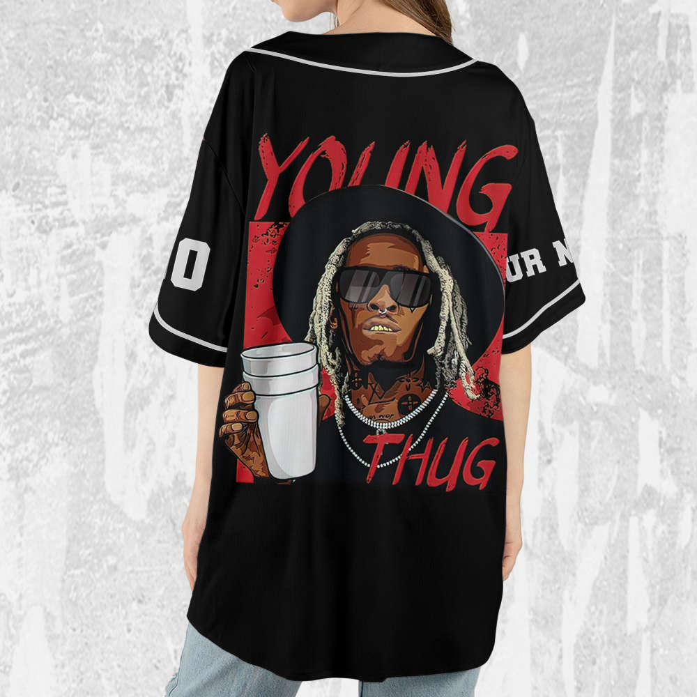 Personalize Young Thug Cool Black And Red Jersey, Young Thug Baseball Jersey - lylyprint.com
