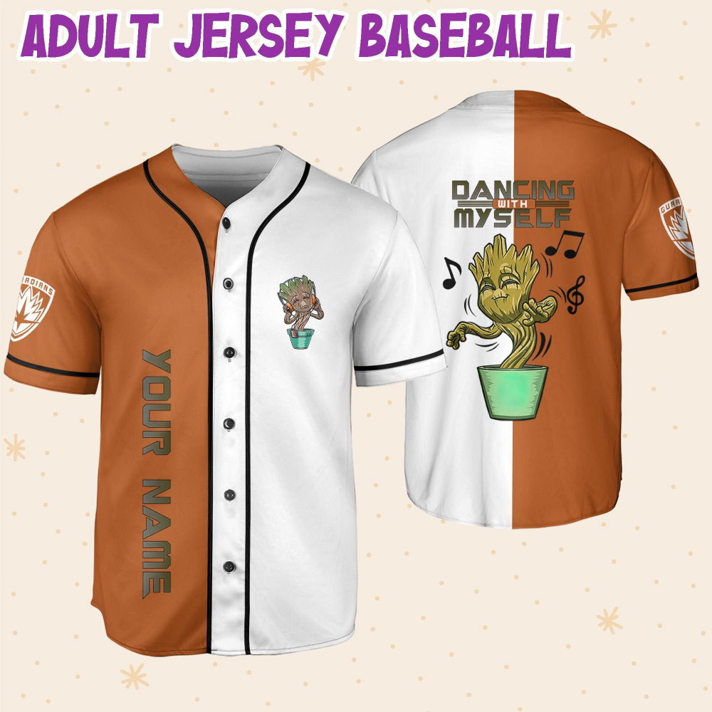 Personalized Groot Dancing With Myself Baseball Jersey - lylyprint.com
