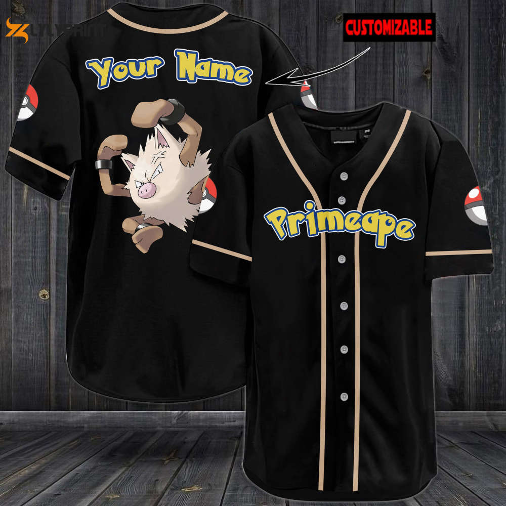 Personalized Primeape Baseball Jersey - lylyprint.com
