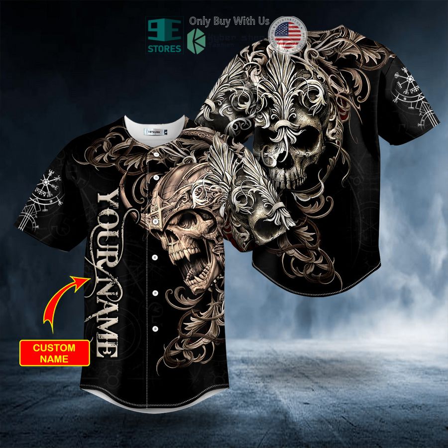 BEST Personalized Warrior Skull King Viking Custom Baseball Shirt
