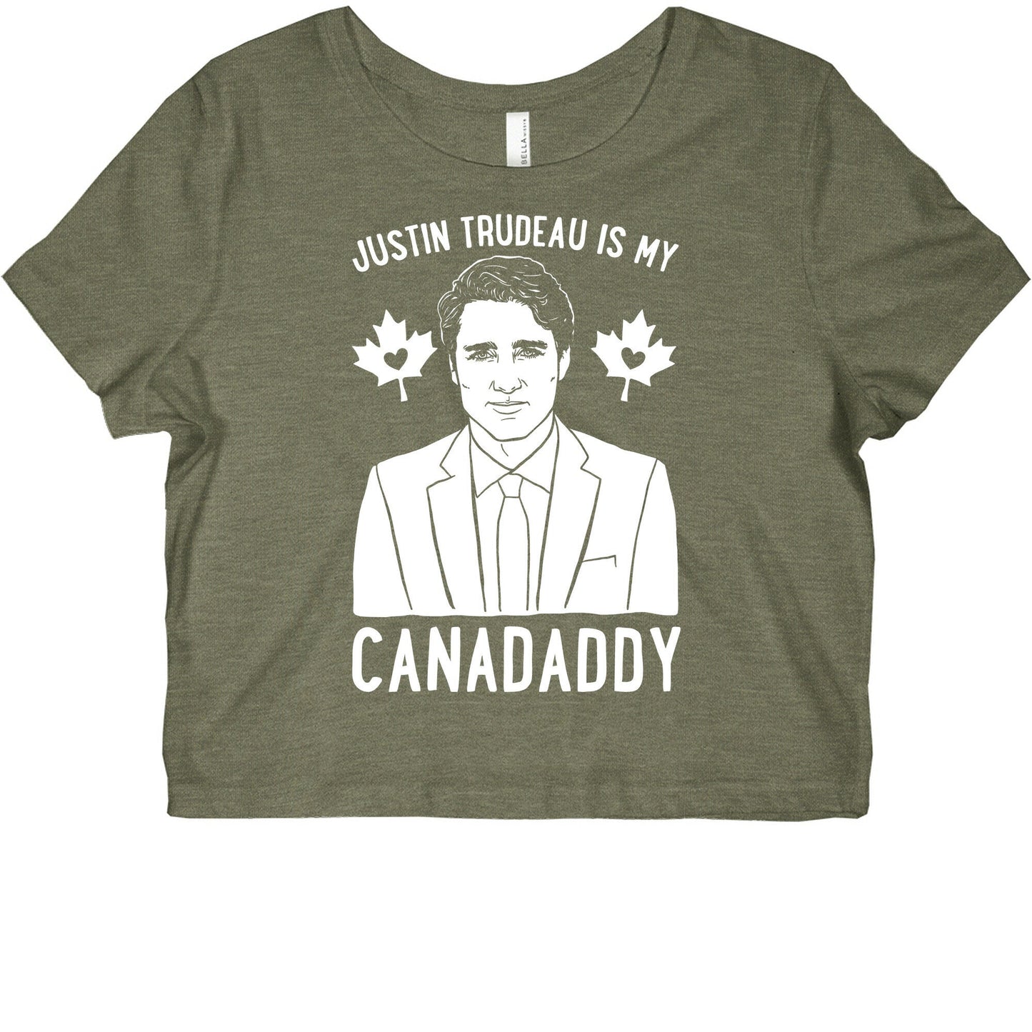 Justin Trudeau Is My Canadaddy Parody White Print Graphic Baby Tee