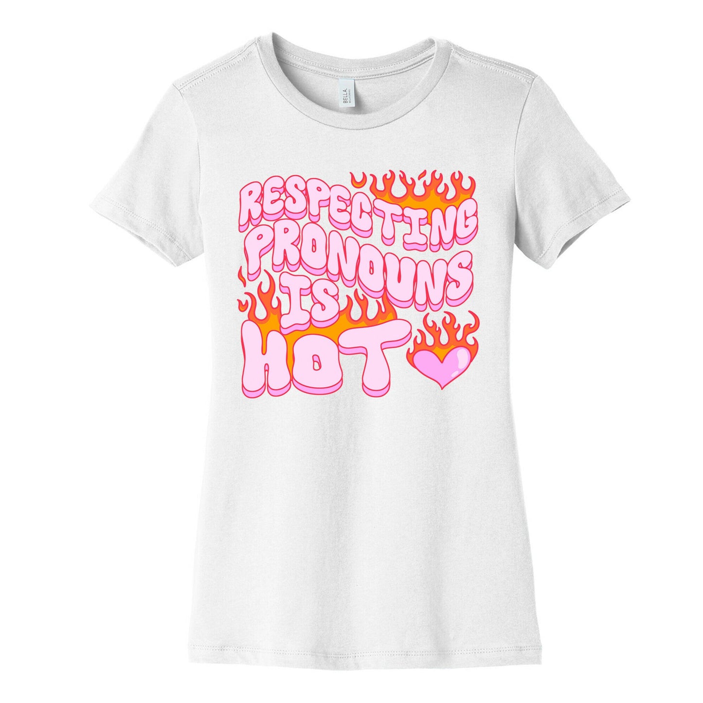 Respecting Pronouns Is Hot Womens Cotton Tee