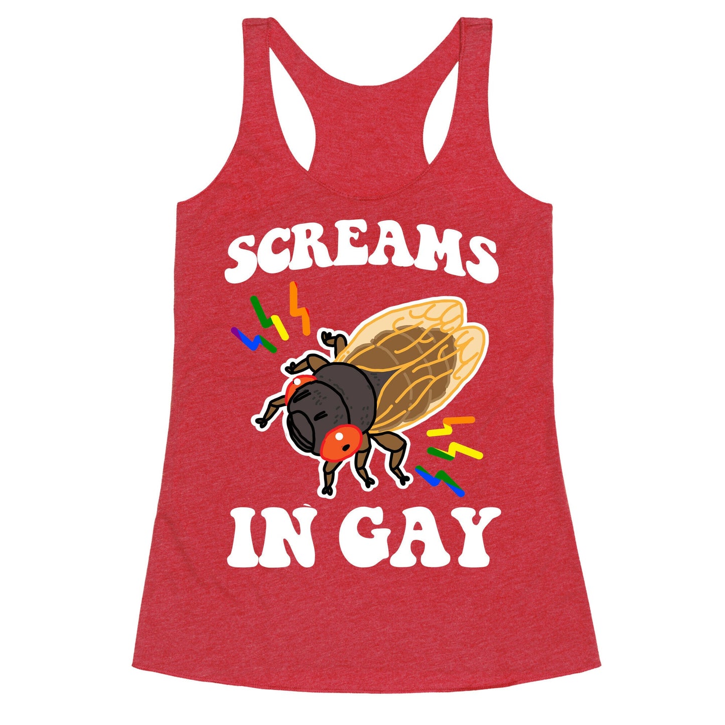 Screams in Gay Racerback Tank