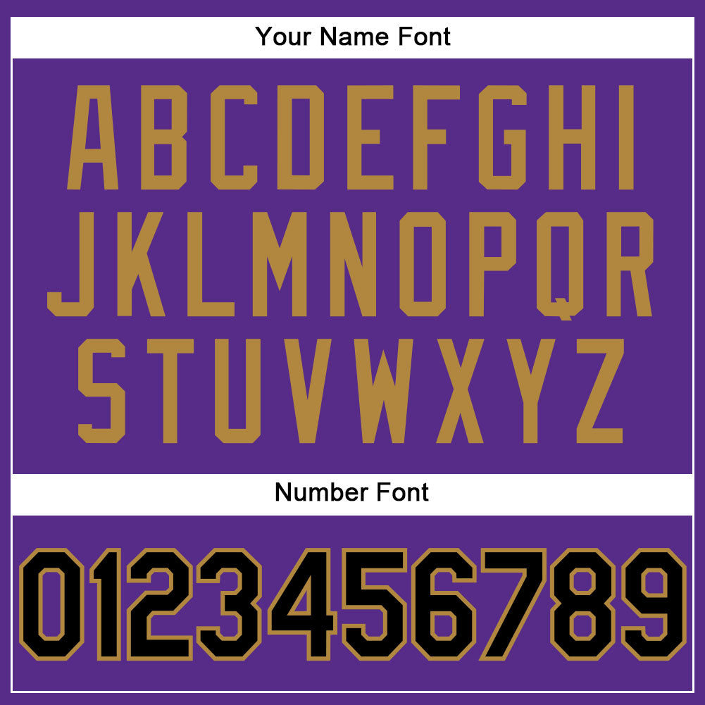 Custom Purple Black Pinstripe Black-Old Gold Authentic Baseball Jersey