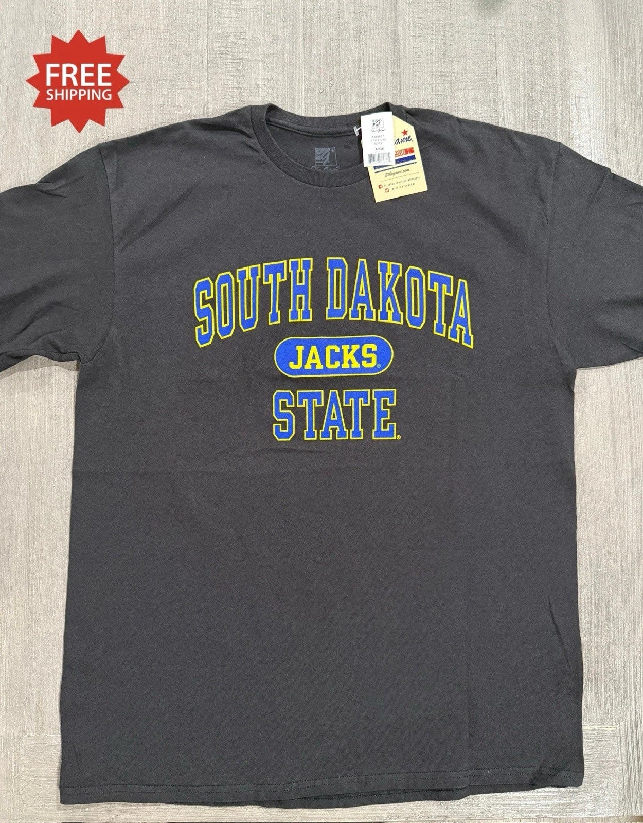 South Dakota State University Jackrabbits Jacks Black T-Shirt by The Game - Sz L