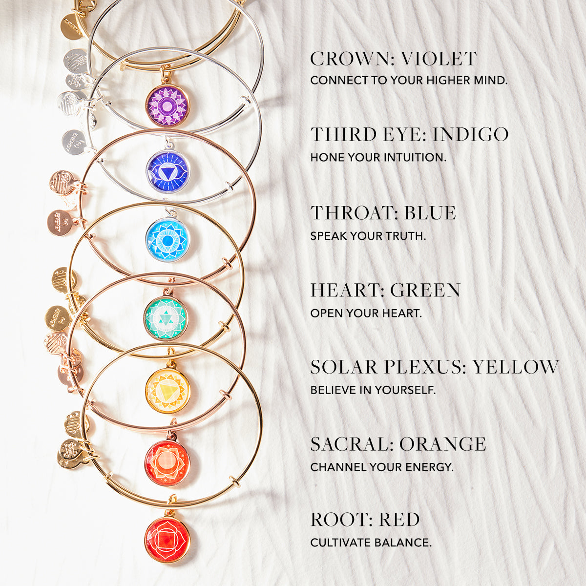 Sacral Chakra Charm Bangle Bracelet