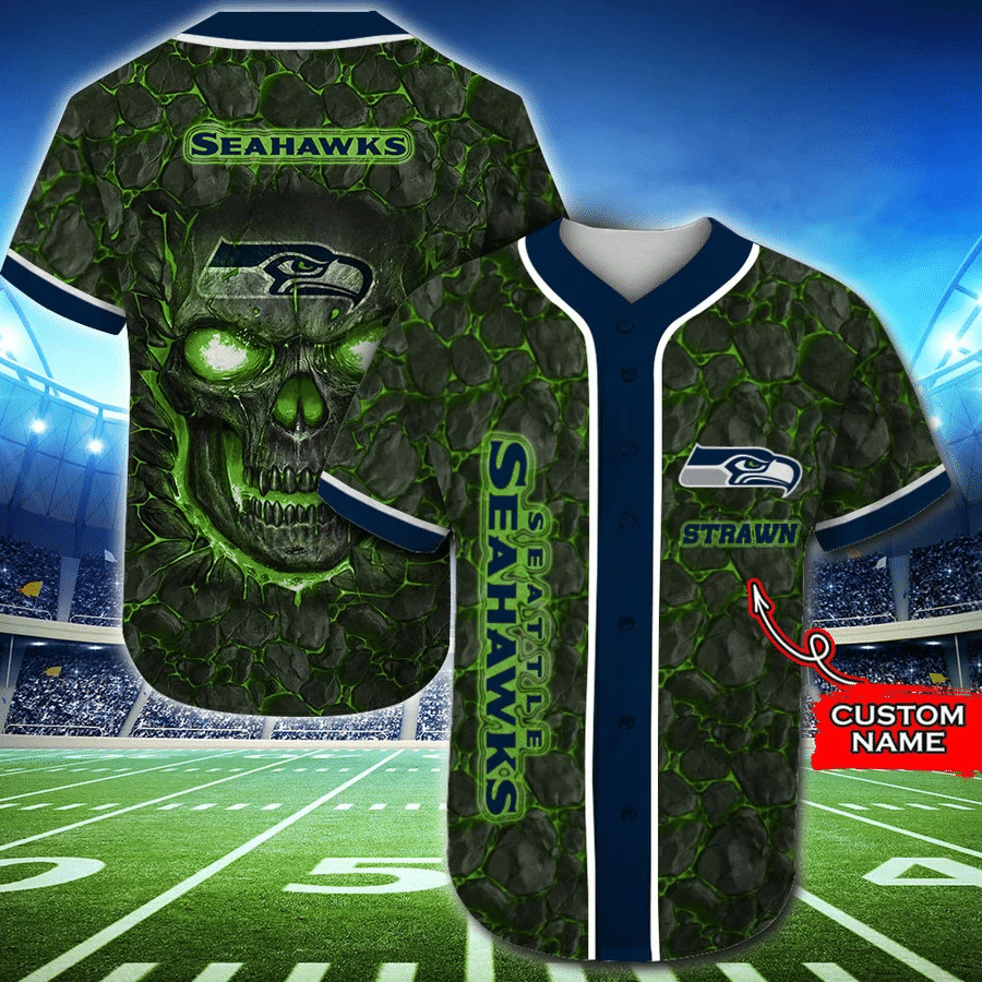 Seattle Seahawks Personalized Baseball Jersey Fan Gifts - lylyprint.com
