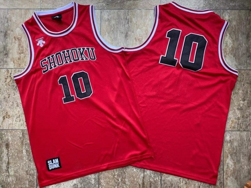 slam dunk 10 shohoku 10# Red Embroidered