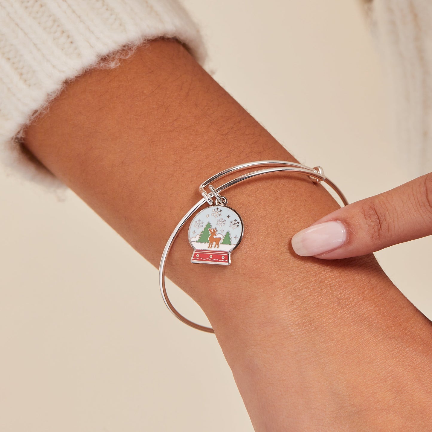 Snow Globe Charm Bangle