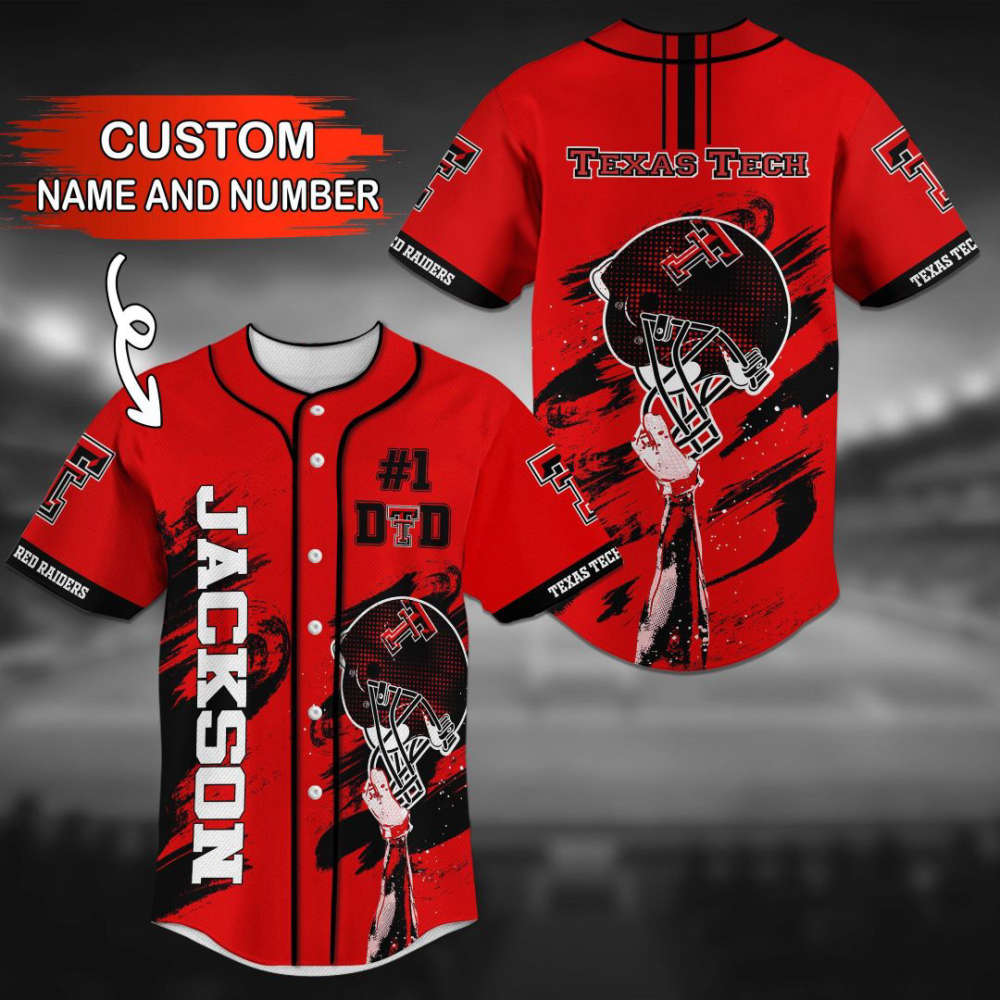 Texas Tech Red Raiders Personalized Baseball Jersey BJ0177 - lylyprint.com T-Shirts, Hoodie, Sweatshirt (Image 2)