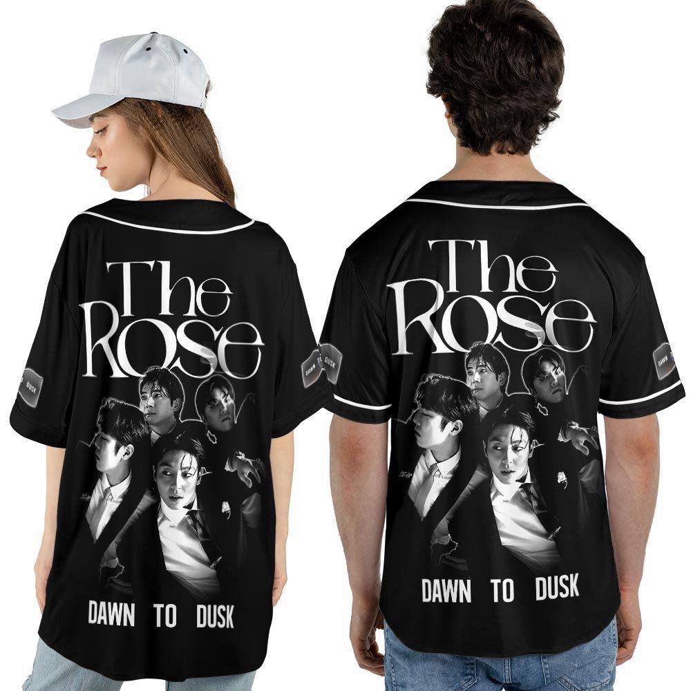 The Rose Kpop Baseball Jersey , Dawn To Dusk World Tour 2023 Baseball Jersey For Men Women - lylyprint.com