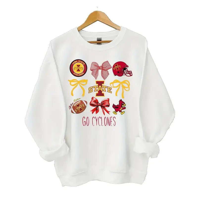 Iowa State Cyclones Coquette Football Sweatshirt/hoodie/tshirt, Tennessee University football Sweatshirt, Casual Sport Crewneck Classic Cotton