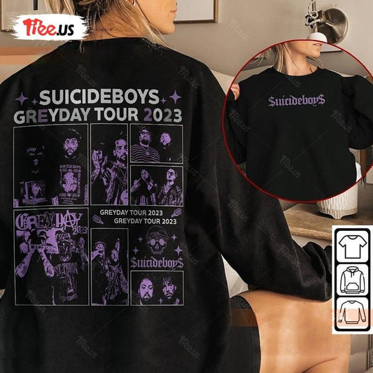 $uicideboys Rap Shirt 2 Side 2023 Tour Grey Day World Tour Tee, uicide Boys Merch g59