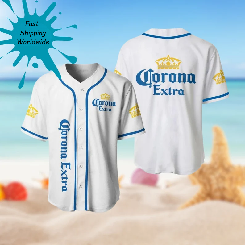 Unique Corona Extra White Baseball Jersey Fast Shipping Worldwide T-Shirts, Hoodie, Sweatshirt | WearSparks.com