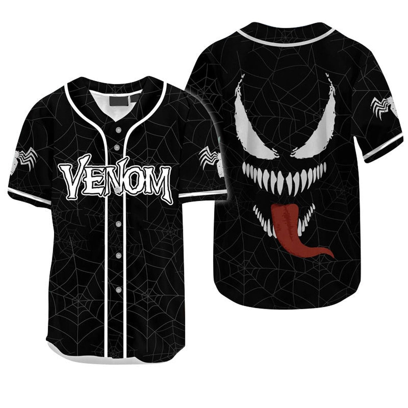 Venom Spider Baseball Jersey - Stylish Unisex Gift for Men & Women Perfect for Spiderman Fans - Bafud