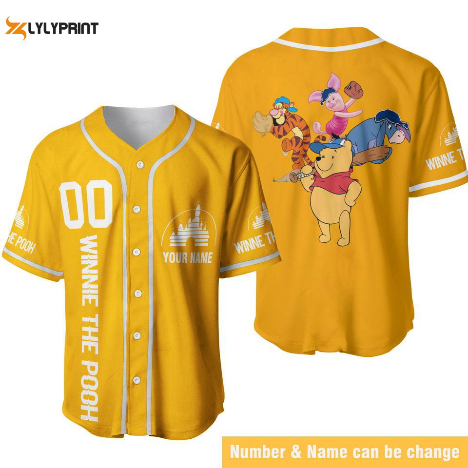 Winnie The Pooh Baseball Jersey Shirt - lylyprint.com