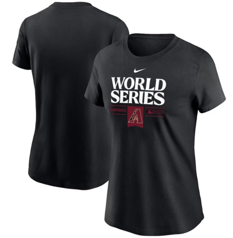women's arizona diamondbacks black 2023 world series collection t-shirt(run small)